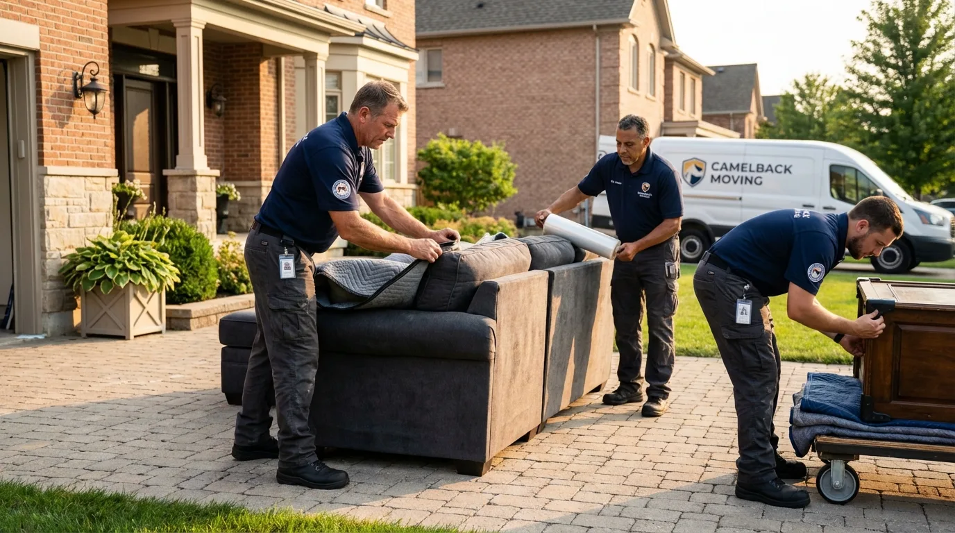 Large estate moving crew wrapping furniture in Natchitoches, LA